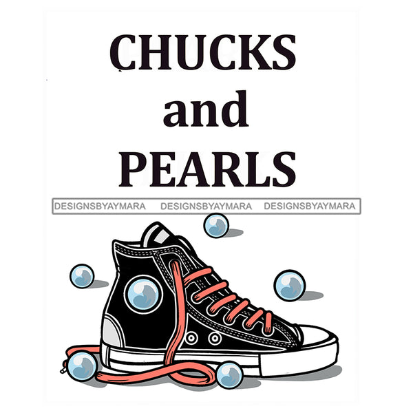 Chucks And Pearls JPG PNG  Clipart Cricut Silhouette Cut Cutting