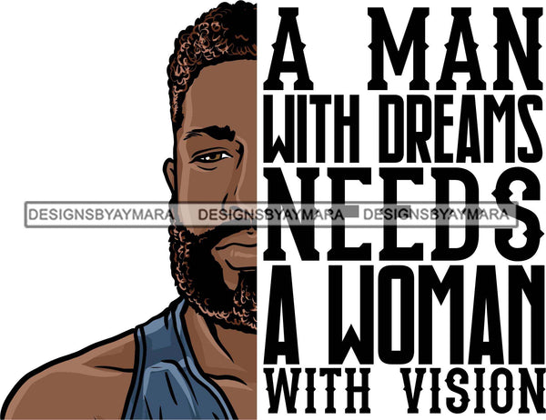 Bearded Handsome Man Life Quotes Half Face Quotes SVG Files For Cutting and More!