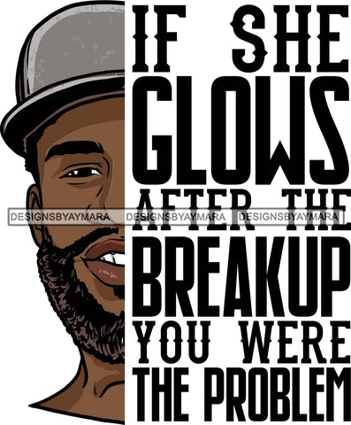 Bearded Handsome Man Life Quotes Half Face Quotes SVG Files For Cutting and More!