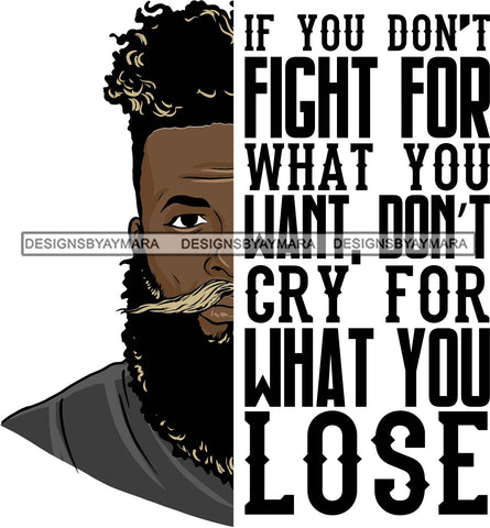 Bearded Handsome Man Life Quotes Half Face Quotes SVG Files For Cutting and More!
