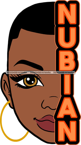 Gorgeous Black Woman Half Face Colorful Short Haircut Illustration SVG JPG PNG Vector Clipart Cricut Silhouette Cut Cutting