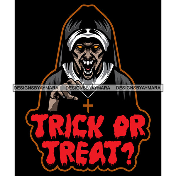 Halloween Trick Or Treat Scary Horror Holiday Spooky Mystery Creepy Graphics SVG Cutting Files For Silhouette Cricut and More
