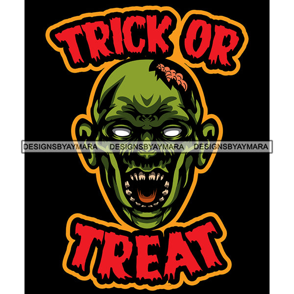 Halloween Trick Or Treat Scary Horror Holiday Spooky Mystery Creepy Graphics SVG Cutting Files For Silhouette Cricut and More