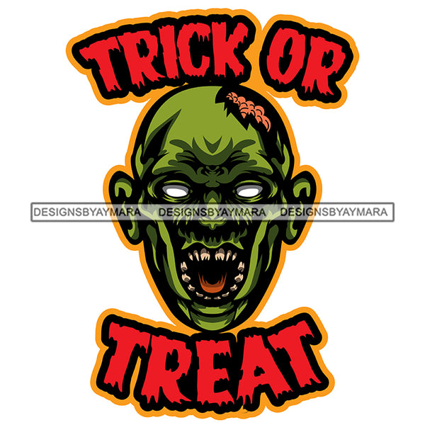 Halloween Trick Or Treat Scary Horror Holiday Spooky Mystery Creepy Graphics SVG Cutting Files For Silhouette Cricut and More