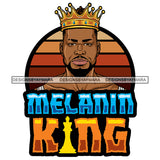 Melanin King Sexy Man Father Crown Kingdom Banner Illustration SVG JPG PNG Vector Clipart Cricut Silhouette Cut Cutting