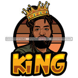 Melanin King Sexy Man Crowned Authority Kingdom Banner Illustration SVG JPG PNG Vector Clipart Cricut Silhouette Cut Cutting