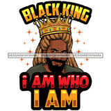 Melanin King Quote Sexy Man Crowned Proud Banner Illustration SVG JPG PNG Vector Clipart Cricut Silhouette Cut Cutting