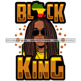 Melanin King Sexy Man Sunglasses Proud Rasta Africa Map Banner Illustration SVG JPG PNG Vector Clipart Cricut Silhouette Cut Cutting