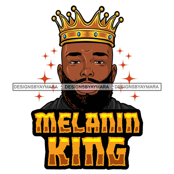 Melanin King Sexy Man Crowned Loving Proud Father Banner Illustration SVG JPG PNG Vector Clipart Cricut Silhouette Cut Cutting