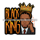 Melanin King Sexy Man Elegant Crowned Proud Father Banner Illustration SVG JPG PNG Vector Clipart Cricut Silhouette Cut Cutting