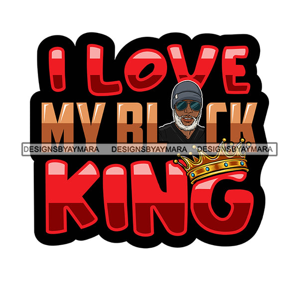 Melanin King Afro Sexy Man Crown Royalty Banner Illustration SVG JPG PNG Vector Clipart Cricut Silhouette Cut Cutting