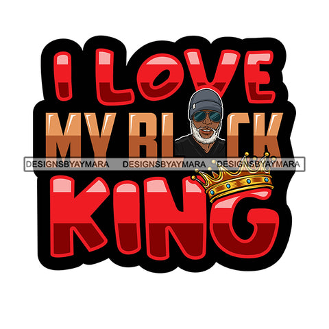 Melanin King Afro Sexy Man Crown Royalty Banner Illustration SVG JPG PNG Vector Clipart Cricut Silhouette Cut Cutting