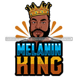 Melanin King Afro Sexy Man Crown Royalty Castle Banner Illustration SVG JPG PNG Vector Clipart Cricut Silhouette Cut Cutting