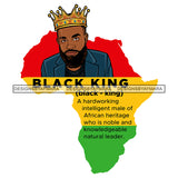 Africa Map Rasta Color Melanin King Quote Crown Royalty Banner Illustration SVG JPG PNG Vector Clipart Cricut Silhouette Cut Cutting