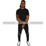 Handsome Sexy Afro Man Confident Tattoo Trendy Fashion Style Illustration SVG JPG PNG Vector Clipart Cricut Silhouette Cut Cutting