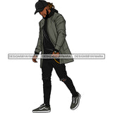 Handsome Sexy Afro Man Cool Jacket Baseball Cap Fashion Style Illustration SVG JPG PNG Vector Clipart Cricut Silhouette Cut Cutting