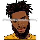 Afro Young Man Portrait Handsome Confident Bearded Locs Hairstyle SVG JPG PNG Vector Clipart Cricut Silhouette Cut Cutting