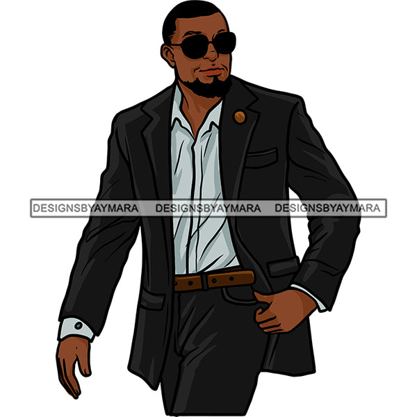 Afro Man Portrait Handsome Sunglasses Bearded Classy Elegant Fashion Style SVG JPG PNG Vector Clipart Cricut Silhouette Cut Cutting