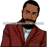 Afro Man Portrait Picture Handsome Bearded Executive Professional Fashion Style SVG JPG PNG Vector Clipart Cricut Silhouette Cut Cutting