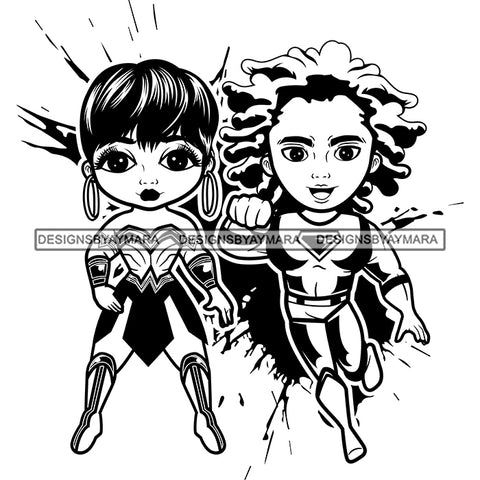 Copy of Super Hero Boy and Girl Brother and Sister Red Splash Power Kids Children SVG JPG PNG Vector Clipart Cricut Silhouette Cut Cutting