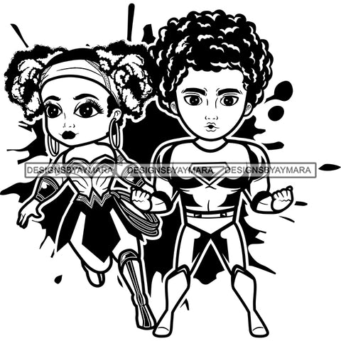 Copy of Super Hero Boy and Girl Brother and Sister Red Splash Power Kids Children SVG JPG PNG Vector Clipart Cricut Silhouette Cut Cutting