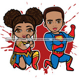 Copy of Super Hero Boy and Girl Brother and Sister Red Splash Power Kids Children SVG JPG PNG Vector Clipart Cricut Silhouette Cut Cutting