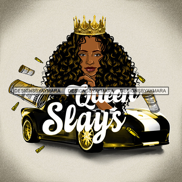 Boss Lady Money Maker Hip Hop Cover Hustler Woman Nubian Queen Melanin PNG JPG Clipart