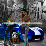 Boss Lady Money Maker Hip Hop Cover Hustler Woman Nubian Queen Melanin PNG JPG Clipart