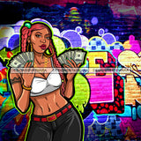 Boss Lady Money Maker Hip Hop Cover Hustler Woman Nubian Queen Melanin PNG JPG Clipart