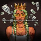 Boss Lady Money Maker Hip Hop Cover Hustler Woman Nubian Queen Melanin PNG JPG Clipart