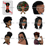 Bundle 9 Afro Woman Melanin Popping Hot Selling Bundle .SVG Cutting Files For Silhouette Cricut and More!