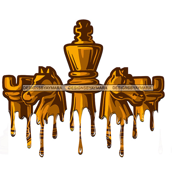 Gold Chess Pieces Dripping Gold Chess Pieces JPG PNG  Clipart Cricut Silhouette Cut Cutting