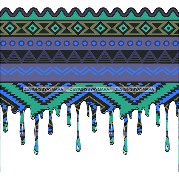 Blue Aztec Print Dripping Aztec Print Design JPG PNG  Clipart Cricut Silhouette Cut Cutting