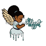 Little Black Angel So Blessed Praying Child Angel JPG PNG  Clipart Cricut Silhouette Cut Cutting