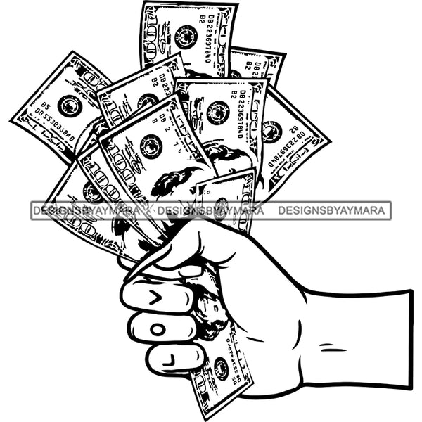 Sexy Gangster Diva Gangsta Woman Hands Holding Money Spread Long Nails Badass Hustler Hustling Savage Melanin Nubian Hipster Ghetto Street Girl SVG JPG PNG Vector Clipart Cricut Silhouette Cut Cutting