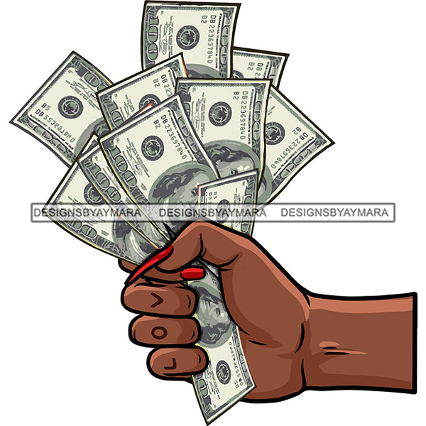 Sexy Gangster Diva Gangsta Woman Hands Holding Money Spread Long Nails Badass Hustler Hustling Savage Melanin Nubian Hipster Ghetto Street Girl SVG JPG PNG Vector Clipart Cricut Silhouette Cut Cutting