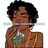 Sexy Gangster Diva Gangsta Woman Money Spread Badass Hustler Hustling Savage Melanin Nubian Hipster Ghetto Street Girl SVG JPG PNG Vector Clipart Cricut Silhouette Cut Cutting
