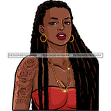 Sexy Diva Tattoo Arm Sleeve Gold Chain Dreadlocks Hairstyle Badass Hustler Hustling Savage Melanin Nubian Hipster Ghetto Street Girl SVG JPG PNG Vector Clipart Cricut Silhouette Cut Cutting