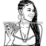 Sexy Gangster Diva Gangsta Woman Money Spread Cash Braids Hairstyle Badass Hustler Hustling Savage Melanin Nubian Hipster Ghetto Street Girl SVG JPG PNG Vector Clipart Cricut Silhouette Cut Cutting