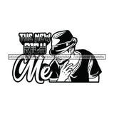 Sexy Black Man Hustle Quote Retro Hat Short Sleeve T-Shirt Fashion Style B/W SVG JPG PNG Vector Clipart Cricut Silhouette Cut Cutting
