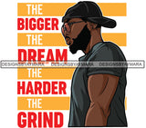 Sexy Black Man Profile Hustle Quote Glasses Backward Baseball Cap Fashion Style SVG JPG PNG Vector Clipart Cricut Silhouette Cut Cutting