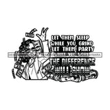 Sassy Afro Woman Hustle Money Quote Tossing Dollars Sunglasses Wavy Hairstyle B/W SVG JPG PNG Vector Clipart Cricut Silhouette Cut Cutting