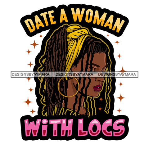 Pretty Afro Woman Jamaican Pride Love Locs Hairstyle White Background SVG JPG PNG Vector Clipart Cricut Silhouette Cut Cutting