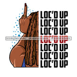 Pretty Afro Woman Showing Middle Finger Love Locs Hairstyle White Background SVG JPG PNG Vector Clipart Cricut Silhouette Cut Cutting
