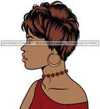 Black Woman Short Haircut Red Top Red Beaded Necklace Side View Clipart Graphic  Skillz JPG PNG  Clipart Cricut Silhouette Cut Cutting