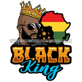 Black King Quote Afro Sexy Man Beard Mustache Side View SVG JPG PNG Vector Clipart Cricut Silhouette Cut Cutting