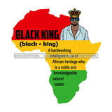 Black King Quote African Continent Map Afro Sexy Man Beard Mustache SVG JPG PNG Vector Clipart Cricut Silhouette Cut Cutting