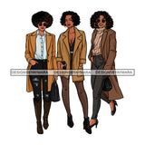 Black Women Ladies Friends Stepping Out JPG PNG  Clipart Cricut Silhouette Cut Cutting