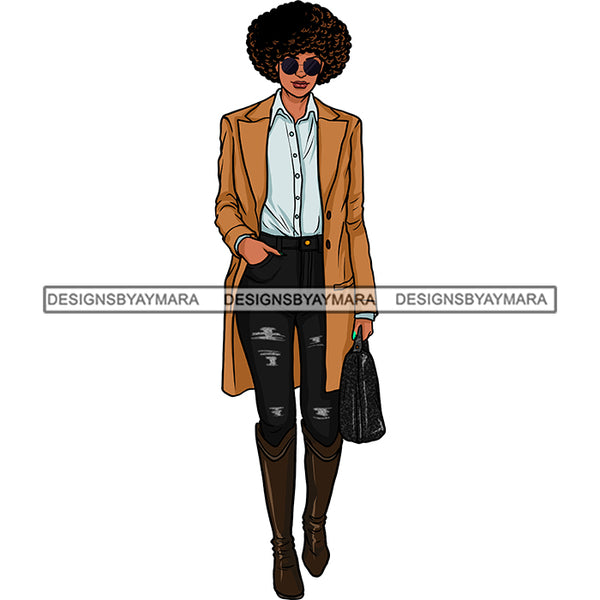 Black Woman Lady Stepping Out Skinny Jeans Afro Hair JPG PNG  Clipart Cricut Silhouette Cut Cutting