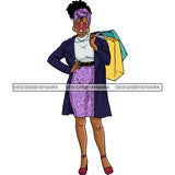 Black Woman  Shopping Heels Diva Out Shopping JPG PNG  Clipart Cricut Silhouette Cut Cutting